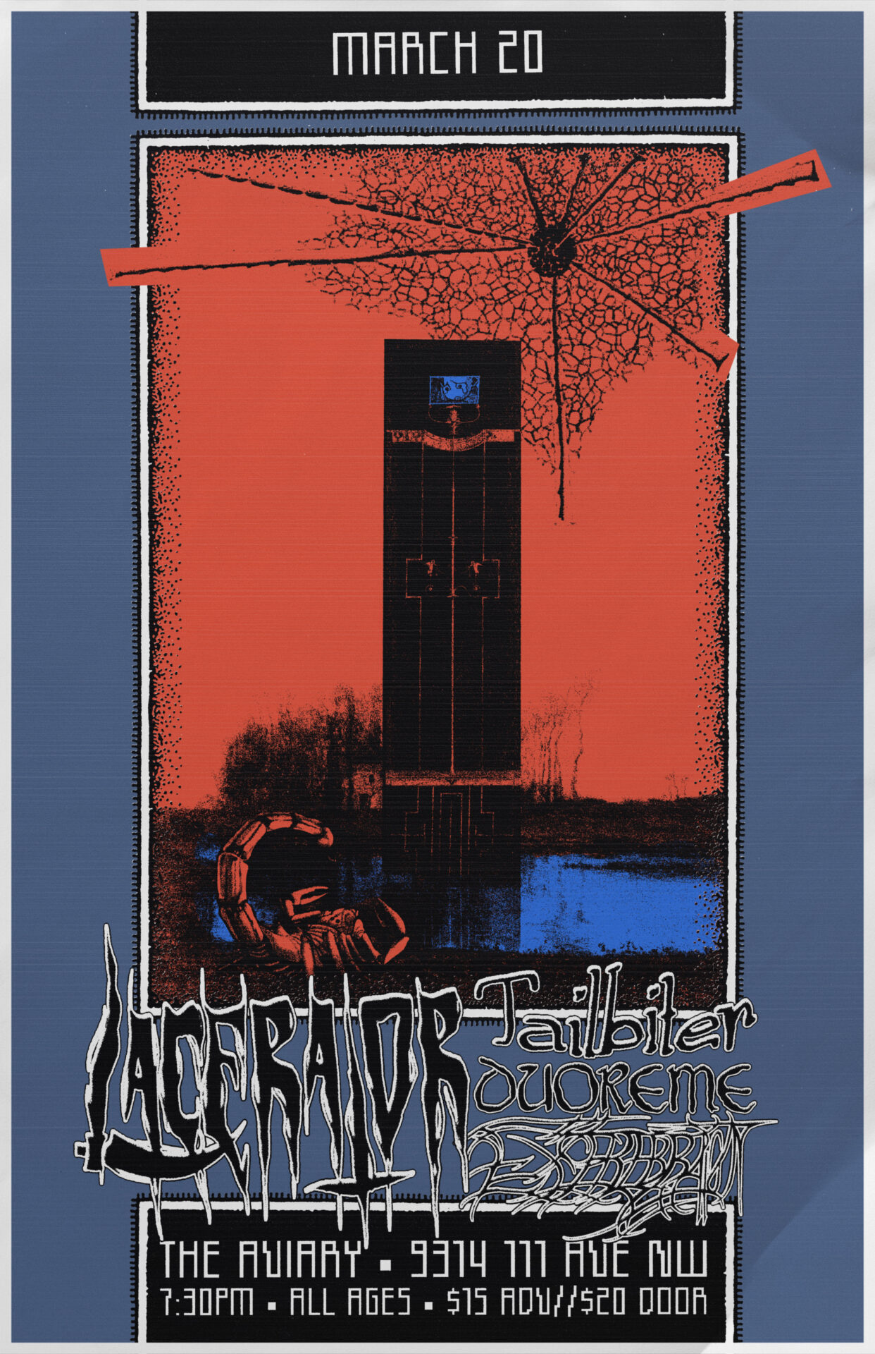 Lacerator w/ Tailbiter, Duoreme & Excerabation @ The Aviary!