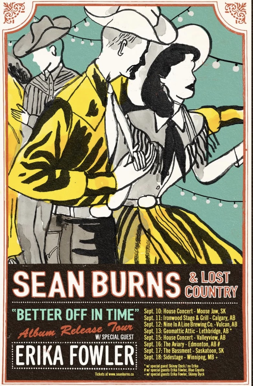 Sean Burns and Lost Country album release tour artwork from The Aviary